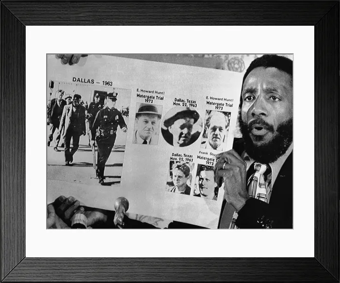 Framed Print : Dick Gregory Holding Possible Illustrations of Activities Linked to Assassinations Framed Print : Dick Gregory Holding Possible Illustrations of Activities Linked to Assassinations