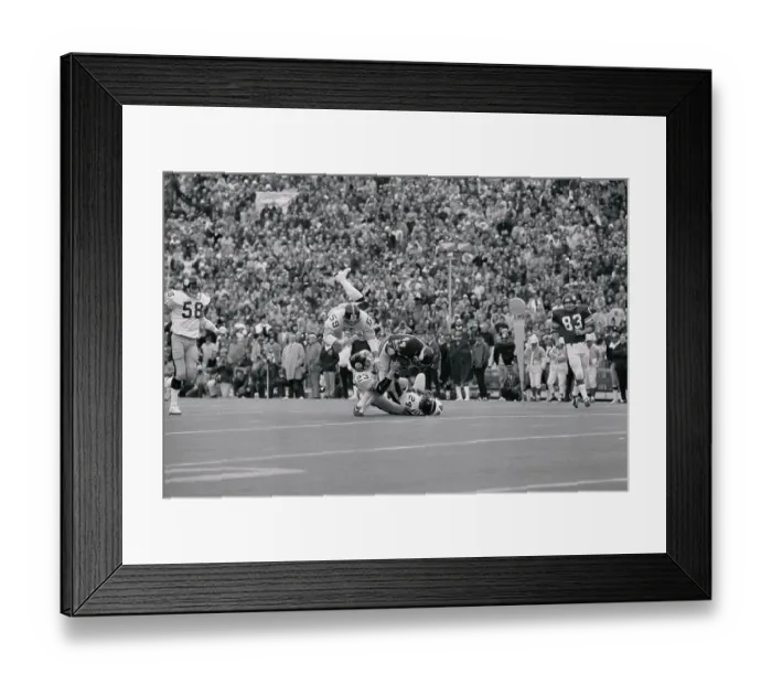 Framed Print : Jack Ham and Mike Wagner Bringing Down Chuck Forman Framed Print : Jack Ham and Mike Wagner Bringing Down Chuck Forman