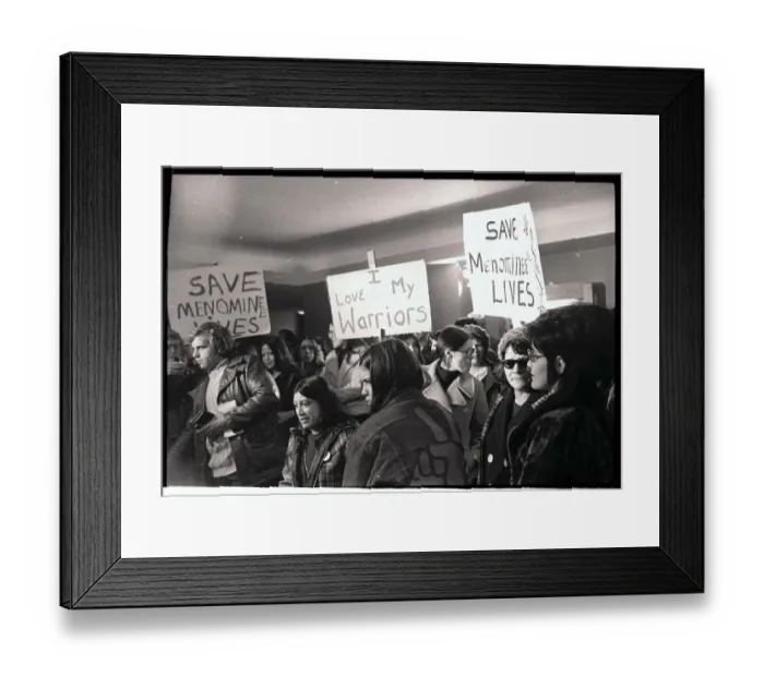 Framed Print : Protesters With Signs at News Conference Framed Print : Protesters With Signs at News Conference