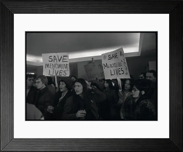 Framed Print : Protesters With Signs at News Conference Framed Print : Protesters With Signs at News Conference