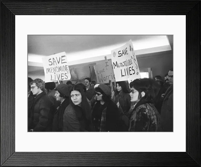 Framed Print : Protesters With Signs at News Conference Framed Print : Protesters With Signs at News Conference