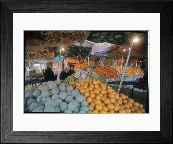 Framed Print : Women Shop in Outdoor Fruit Market Framed Print : Women Shop in Outdoor Fruit Market