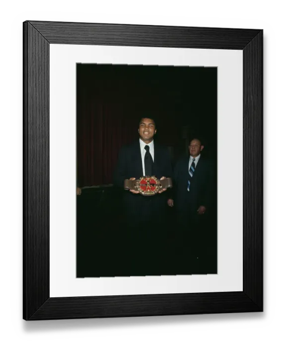 Framed Print : Muhammad Ali With Boxing Belt Framed Print : Muhammad Ali With Boxing Belt