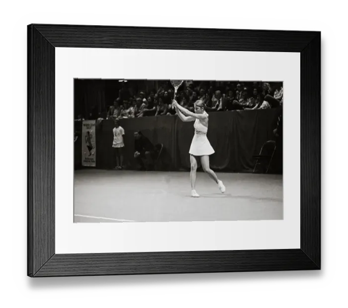 Framed Print : Chris Evert Performing Backhand Play in Tennis Match Framed Print : Chris Evert Performing Backhand Play in Tennis Match