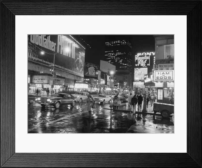 Framed Print : Broadway Night Scene After the Rain
