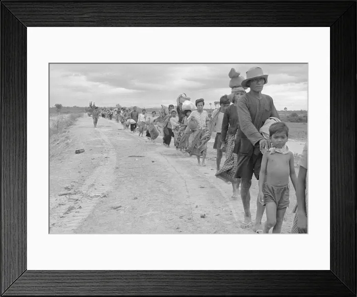 Framed Print : Families Seeking Shelter from War Framed Print : Families Seeking Shelter from War