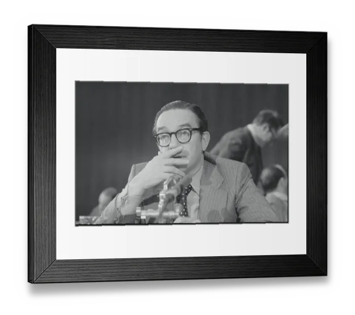 Framed Print : Alan Greenspan Speaking with Hand Covering Mouth Framed Print : Alan Greenspan Speaking with Hand Covering Mouth
