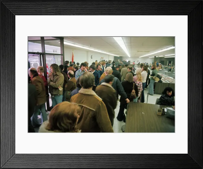 Framed Print : People Waiting in Line at the Employment Office Framed Print : People Waiting in Line at the Employment Office