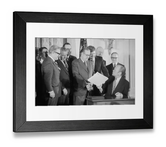 Framed Print : Gerald Ford and Others After Signing Bill Framed Print : Gerald Ford and Others After Signing Bill