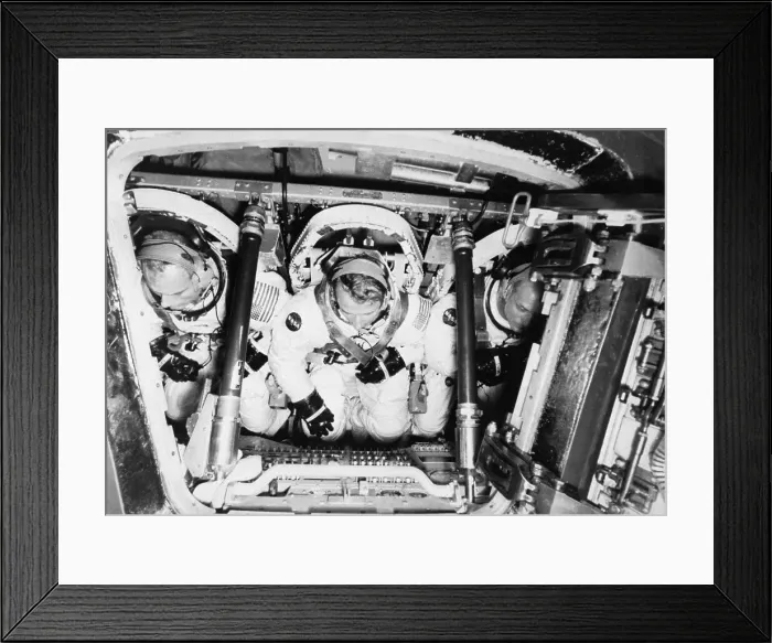 Framed Print : Overhead Three Astronauts in Craft Simulator Framed Print : Overhead Three Astronauts in Craft Simulator