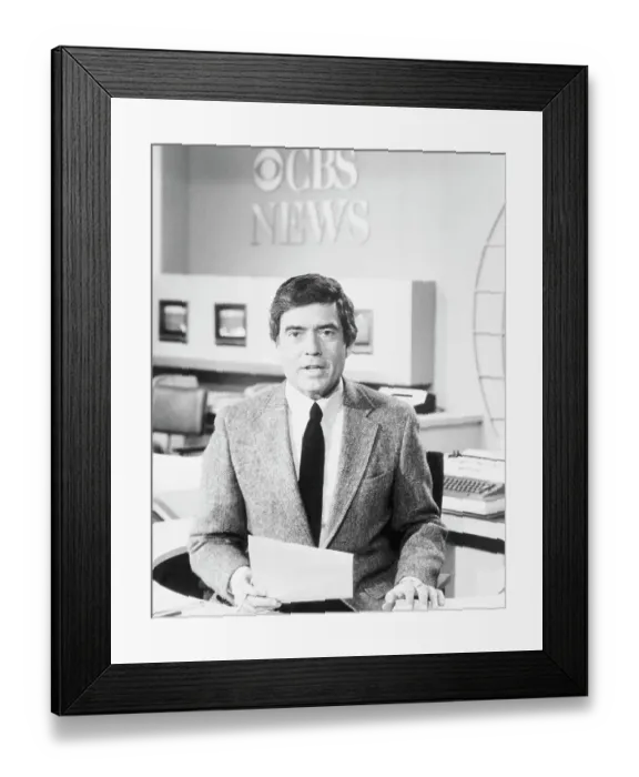 Framed Print : Dan Rather Giving News Broadcast Framed Print : Dan Rather Giving News Broadcast