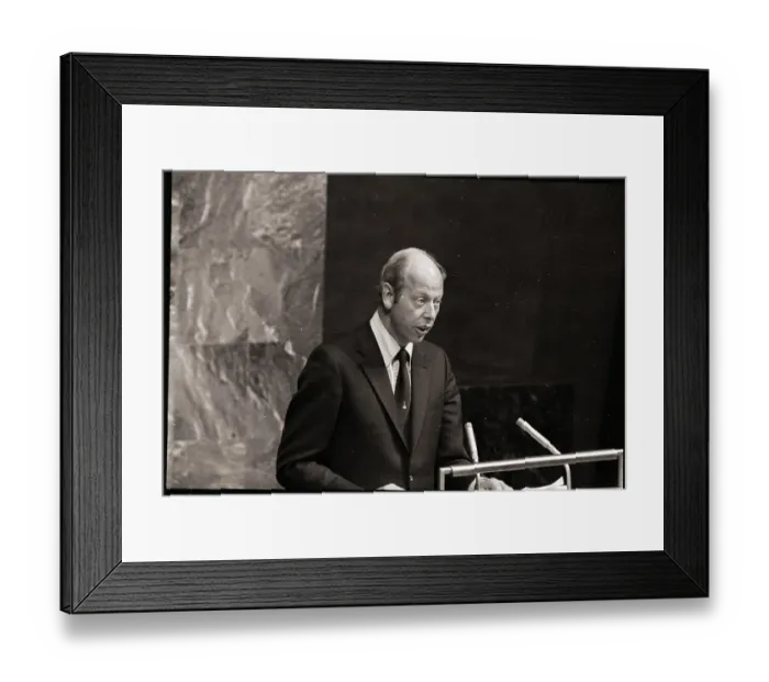 Framed Print : P.H. Kooijmans, Secretary of State for Foreign Affairs of the Netherlands at UN Framed Print : P.H. Kooijmans, Secretary of State for Foreign Affairs of the Netherlands at UN