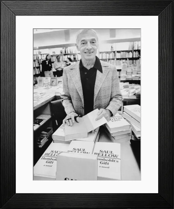 Framed Print : Saul Bellow Signing His Books Framed Print : Saul Bellow Signing His Books