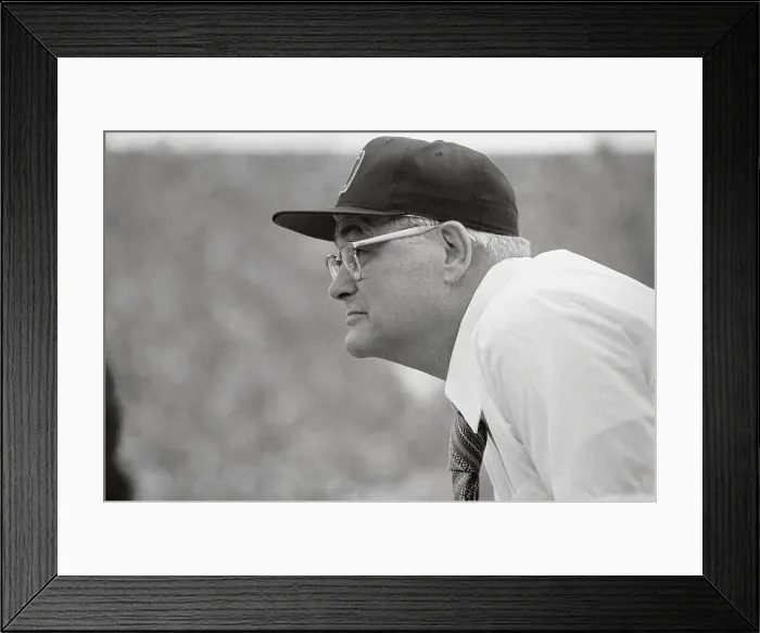 Framed Print : Woody Hayes Watching From Sidelines Framed Print : Woody Hayes Watching From Sidelines