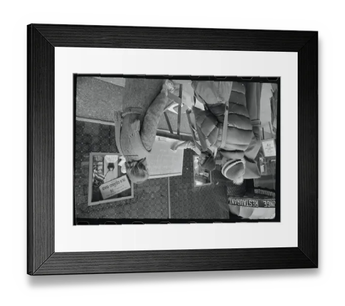 Framed Print : A Follower of Reverend Moon Recruiting in New York City Framed Print : A Follower of Reverend Moon Recruiting in New York City