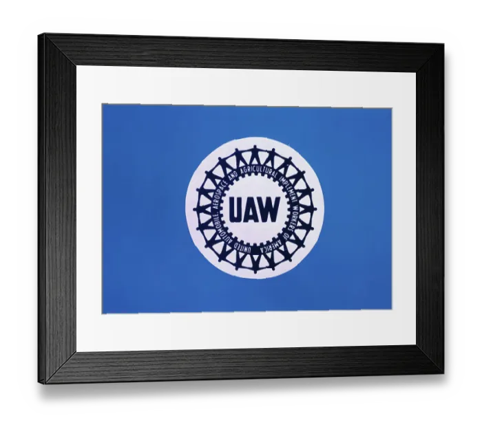 Framed Print : Display of UAW Symbol Framed Print : Display of UAW Symbol