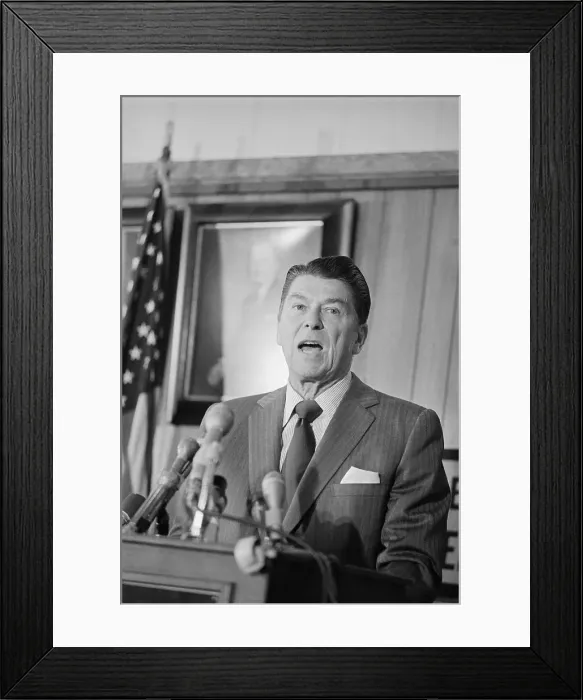Framed Print : Ronald Reagan at a Press Conference Framed Print : Ronald Reagan at a Press Conference