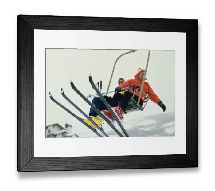 Framed Print : President Ford In Ski Lift Framed Print : President Ford In Ski Lift