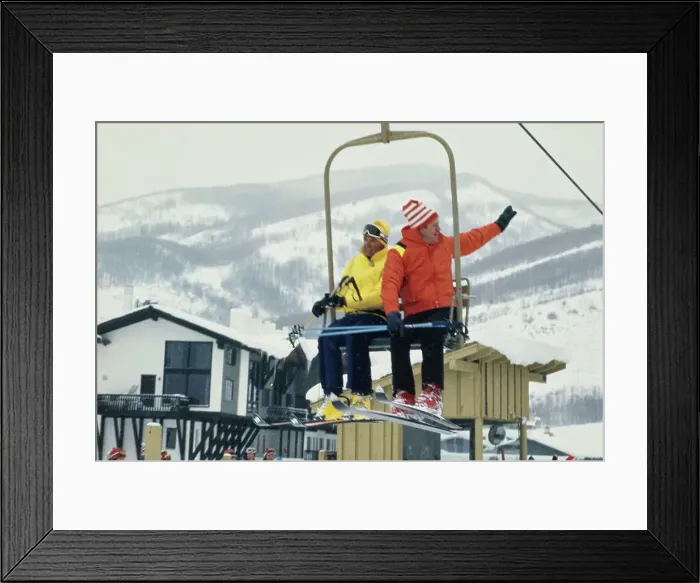 Framed Print : President Ford In Ski Lift Framed Print : President Ford In Ski Lift