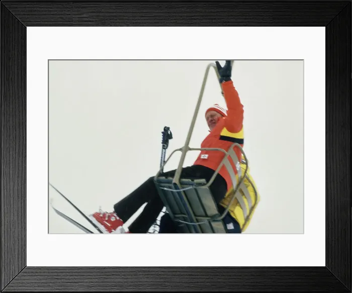 Framed Print : President Ford In Ski Lift Framed Print : President Ford In Ski Lift