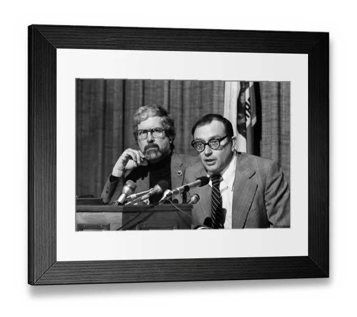 Framed Print : Allard K. Lowenstein With Paul Schrade Speaking at News Conference Framed Print : Allard K. Lowenstein With Paul Schrade Speaking at News Conference