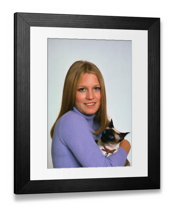 Framed Print : Susan Ford Holding Her Cat Framed Print : Susan Ford Holding Her Cat