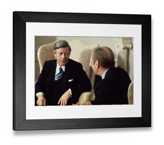Framed Print : Helmut Schmidt And Gerald Ford
