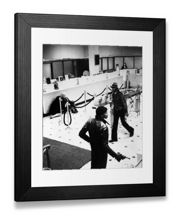 Framed Print : Actual Bank Robbery in New York City Framed Print : Actual Bank Robbery in New York City