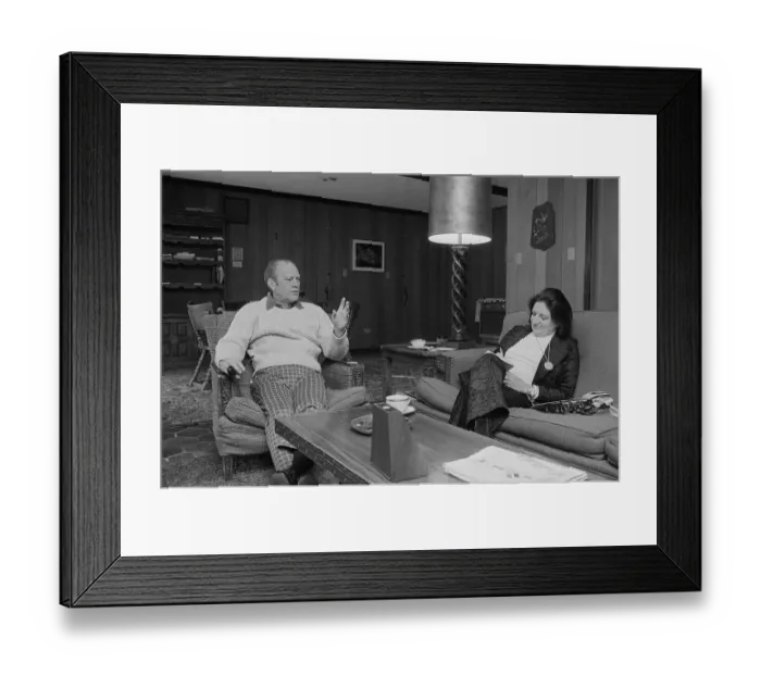 Framed Print : President Ford Sitting with Helen Thomas Framed Print : President Ford Sitting with Helen Thomas