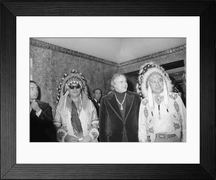 Framed Print : Marlon Brando at Gala with Native American Framed Print : Marlon Brando at Gala with Native American