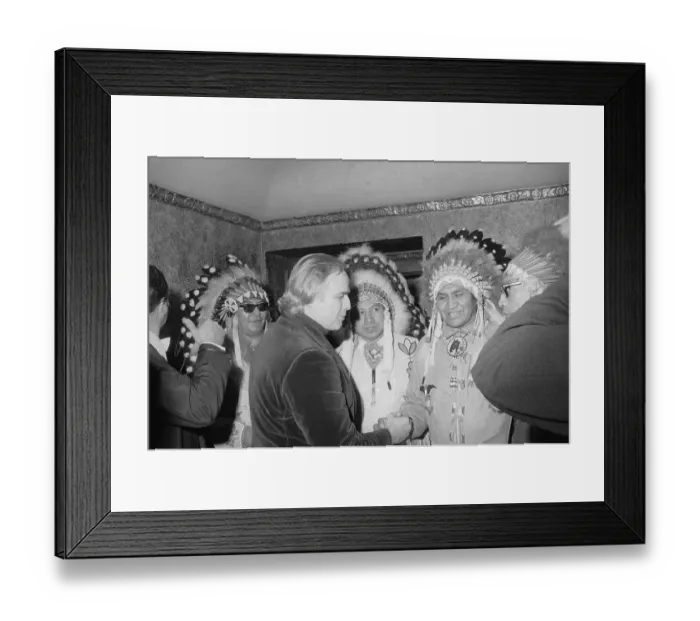 Framed Print : Marlon Brando with Members of Yakima Framed Print : Marlon Brando with Members of Yakima