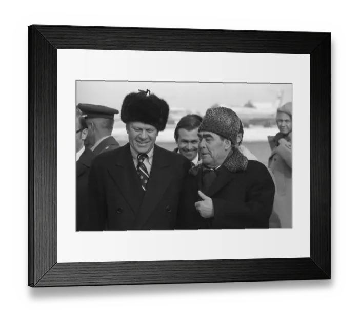 Framed Print : Ford And Brezhnev In Fur Hats