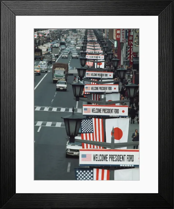 Framed Print : Tokyo Welcomes US President Gerald Ford Framed Print : Tokyo Welcomes US President Gerald Ford