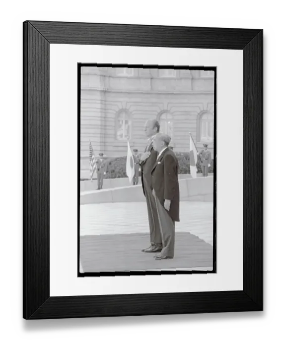 Framed Print : Portrait of Gerald Ford and Emperor Hiroshito Framed Print : Portrait of Gerald Ford and Emperor Hiroshito