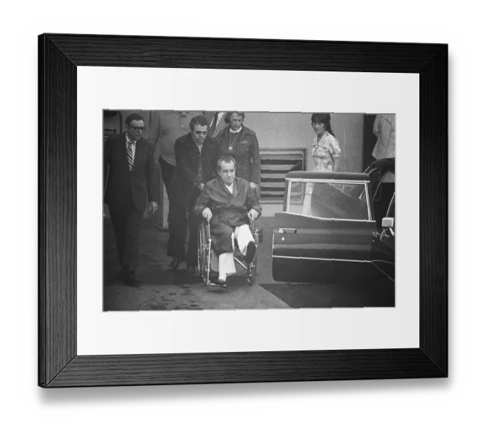 Framed Print : President Nixon in a Wheelchair Framed Print : President Nixon in a Wheelchair