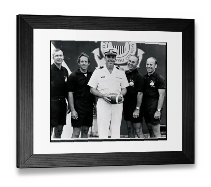 Framed Print : Otto Graham in Military Uniform Holding Football