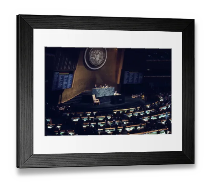 Framed Print : Yasser Arafat Addressing the U.N. General Assembly