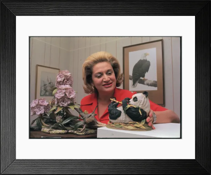 Framed Print : Helen Boehm with Porcelain Panda Cub Framed Print : Helen Boehm with Porcelain Panda Cub