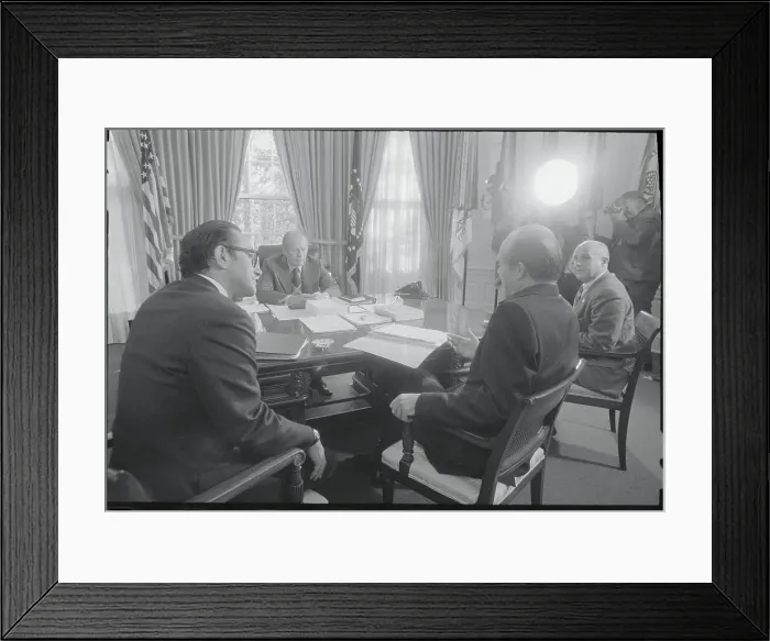Framed Print : Gerald Ford Meeting with Economic Advisers Framed Print : Gerald Ford Meeting with Economic Advisers