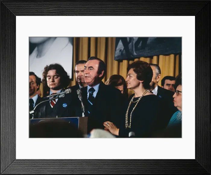 Framed Print : Hugh Carey and Mary Anne Krupsak at Podium Framed Print : Hugh Carey and Mary Anne Krupsak at Podium