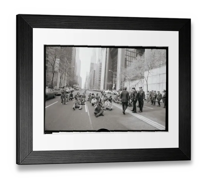 Framed Print : Protesters Sitting in the Street Framed Print : Protesters Sitting in the Street