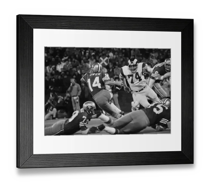 Framed Print : Quarterback Tom Owen Avoiding Sack Framed Print : Quarterback Tom Owen Avoiding Sack