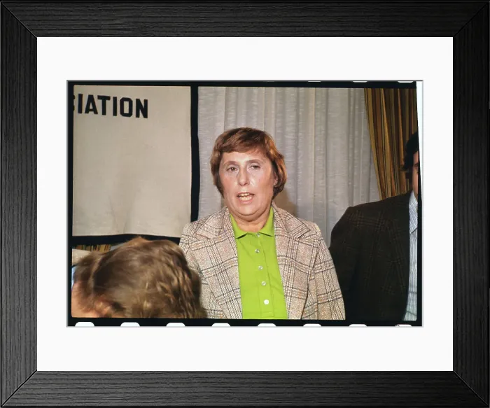 Framed Print : Ella T. Grasso Speaking