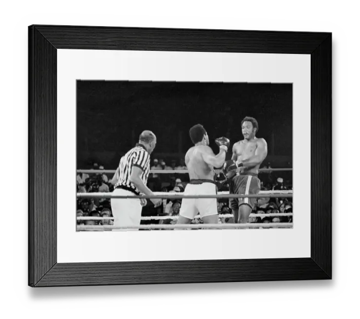 Framed Print : Muhammad Ali and George Foreman in the Ring Framed Print : Muhammad Ali and George Foreman in the Ring
