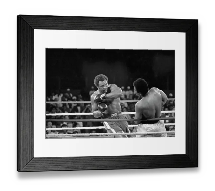 Framed Print : Muhammad Ali Hitting George Foreman Framed Print : Muhammad Ali Hitting George Foreman