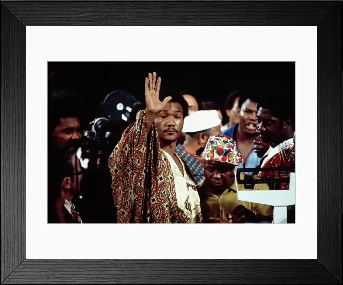 Framed Print : George Foreman Waving During Weigh-In Framed Print : George Foreman Waving During Weigh-In