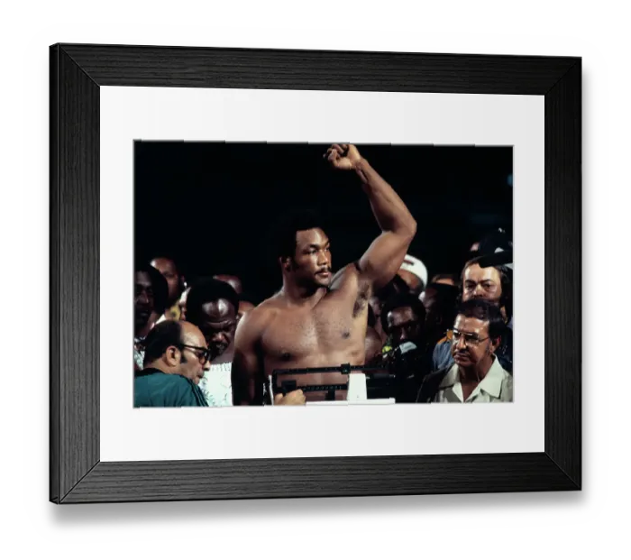 Framed Print : George Foreman Waving During Weigh-In Framed Print : George Foreman Waving During Weigh-In