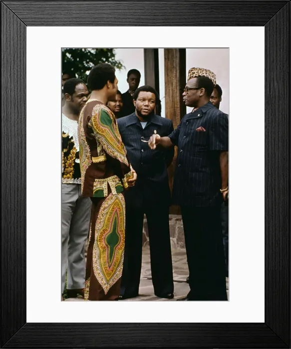 Framed Print : George Foreman Visiting President Mobuto Framed Print : George Foreman Visiting President Mobuto