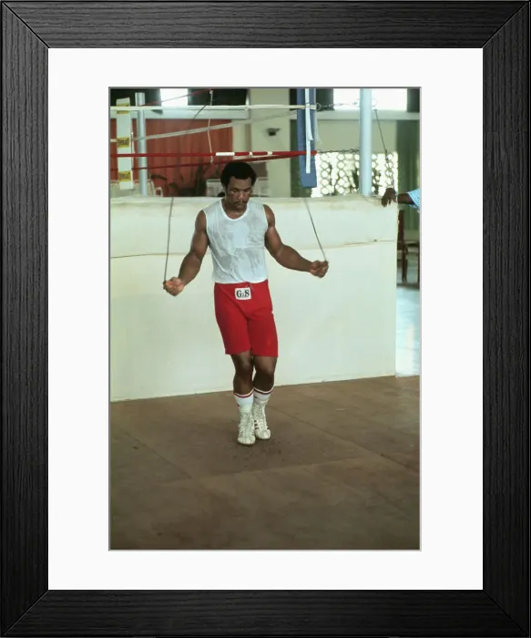 Framed Print : George Foreman Skipping Rope Framed Print : George Foreman Skipping Rope