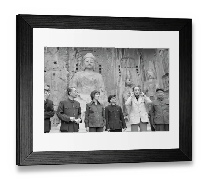 Framed Print : Pierre Trudeau Joking at the Lungmen Caves Framed Print : Pierre Trudeau Joking at the Lungmen Caves